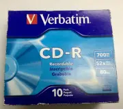 Verbatim CD-R 80 Min 700MB 52× Speed Blank Disc - 10 Pack