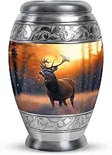 Deer Urn Ashes, Cremation Urns for Human Ash, Memorial Gift for Men & Women, Burial & Funeral for Adult, Handcrafted, Small, Orange, 3 Inch
