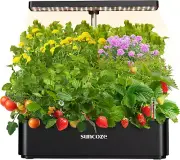 Hydroponics Growing System Kit 12 Pods, 24W LED Grow Light Indoor Garden, 4L Wat