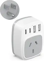 US Travel Adapter, AU to USA Universal Travel Plug with 2 USB C Ports