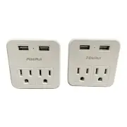 International Power Adaptor USB Wall Plug Surge Protector Output 5V 2 Pack