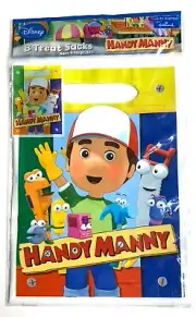Disney Handy Manny Package of (8) Plastic Party Loot Bags / Treat Sacks
