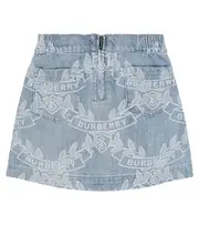 [Burberry Kids] Burberry Kids Oak leaf crest denim skirt Y 4 blue
