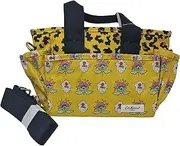 [Cath Kidston] Mini Tripper Crossbody Tote Bag Leopard Print in Yellow PVC Reverse Coated Cotton, Yellow, M