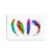 Feather Painting Colourful Bird Wall Art #1