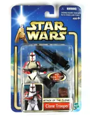 Star Wars Attack of the Clones Clone Trooper w/ Firing Tripod Cannon