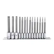 Genius Tools 14 Piece 1/4" & 3/8" Dr. Star Bit Socket Set - BS-2314TL