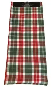 NWT Ralph Lauren Red Green White Plaid Christmas Table Runner 15x72in