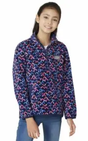 New Girl's Eddie Bauer Quest 1/4 Fleece Blue Pullover Medium 10 - 12
