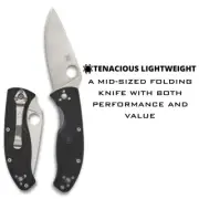 Spyderco Tenacious Folding Pocket Knife - Black G10 - FREE & FAST POST