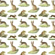 24x30" Victorian Rabbit Roll Gift Wrapping Paper, Pre-cut Sheets, Made in USA