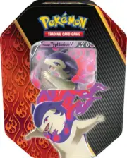Pokemon TCG Divergent Powers Tin Hisuian Typholosion V with 4 Booster Packs