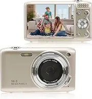 4K Digital Camera for Photo and Video, 58MP HD Compact Point and Shoot Camera with 16X Zoom, 2.88 Inch Screen, Portable Small Digital Camera Video Cameras for Teens Students Boys Girls (Gold)