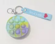 Fidget Toys Pop it Mini Wallet Coin Purse Keychain Blue Multi-Color (Pack of 1)
