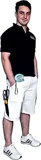 [Axus Décor] Axus Decor Painter's Shorts - 30 Inch, White Shorts, Triple Stitched, Shrink Resistant & Comfortable Fabric, Multiple Pockets – Ideal for Painter & Other Workwear
