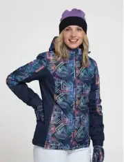 NEW Mountain Warehouse Womens Ski Jacket Coat Dawn Blue Geo Print Size 12 BNWT