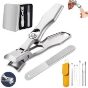 German Nail Clippers with Catcher - Anti-Splashing Design Ultra Sharp Stainle...