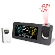 Digital LCD Clock Indoor Outdoor Weather Station Clock Calendar Thermometer