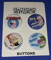 Courage the Cowardly Dog Buttons Pins: Set of 4, Cartoon Network, Ata-boy