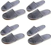 4 Pairs Spa Slippers with Different Sizes, Non Slip Disposable Slippers for Guest, Washable Reusable,Open Toe House Shoes Slide Slipper Women Men, Indoor, Bedroom, Hotel, Bride Slippers
