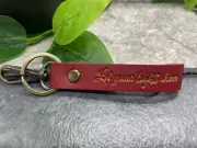 5" Inspirational Scripture Leather Keychain Bronze-Tone New Free Ship A3149