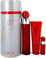 Perry Ellis 360 Red by Perry Ellis Gift Set - 3.4 oz Eau De Toilette Spray + .25 oz Mini EDT Spray + 3 oz Shower Gel in Tube Box