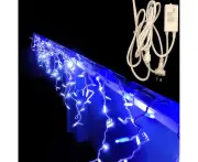 Icicle Lights BLUE/WHITE 4.8m Extendable with Cont - Blue,White