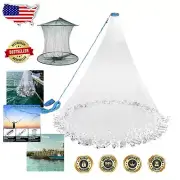 9ft Cast Net with Heavy Duty Zinc Sinker and Shrimp Cage - Ultimate Fishing Gear