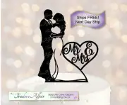 Wedding Cake Topper, Bride & Groom Silhouette - Ships Next Day! [TLA6rm]