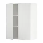 METOD wall cabinet with shelves/2 doors, white/Stensund white, 80x37x100 cm