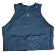 Adidas Sports Bra Aeroready Women's Slim Fit Ribbed Open Back Traing Top NEW 2XL