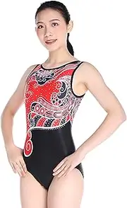 [Zagitova] Rhythmic Gymnastics Leotard for Girls Patchwork Women Printing Competition Dance Outfit with Rhinestone