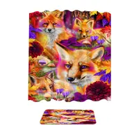 Autumn Forest Animal Art Daydream Red Fox Shower Curtain