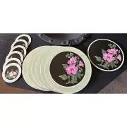 Vtg 1980's Pimpernel Set Of 6 Round Placemats & Coasters With One Trivet