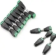 Shengsenfu 10 Pairs 12V 5A DC Power Jack Plug Adapter 2.1x 5.5 mm Male Female Connector for CCTV Security Camera and 12V Power Jack Adapter Wire Ends Plug Barrel Adapter Screw Terminal Plug Connector