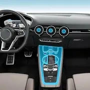 Car Interior Film Dashboard Piano Board Shift Center Console Anti-Scratch Transparent TPU Protection Film Accessories，for Audi TT/TTS 2015-2023 (Style for RHD)