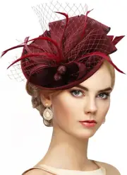 Small Tea Party Hat - 2025 Kentucky Derby Fascinator Pillbox Hat Headdress for W