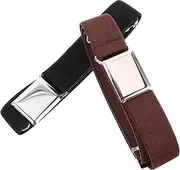 [LIFKOME] 2pcs Adjustable Elastic Belt for Stretchy Waist Belt for Boys Comfortable Single Color Design Fit