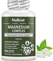Magnesium Glycinate Chelate Complex with Albion Magnesium Bisglycinate Chelate, Magnesium Oxide, Vitamin B6 & BioPerine for Bone, Muscle, Natural Sleep, Nerve Function, Brain Booster - 90 Days Supply