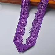 Lace Ribbon，Lace Trim， lace Ribbon Elastic Lace Ribbon Tape 30mm Wide Lace Trim Embroidered Net Cord for Sewing Clothing Card Making Bows Decor(Purple,5 Yards)