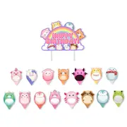 16PC Squishmallows Cake and Cupcake Toppers Party Supplies Birthday Decorations