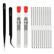 TWO TREES 3D Printer Parts Nozzle Cleaner Bendable Drill Bit Kit for 0.4mm V6 j-head Hotend for CR10 / Ender 3 Series