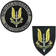 Zcketo 2 PCS UK Great British Union Jack Army SAS Special Air Service Hook and Loop Embroidered Patches Tactical Military Army Air Force Morale Badge Armband Airsoft Emblem Patches