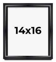 14x16 Shadow Box Frame Black | 1.25 inches Deep Real Wood Contemporary Shadowbox