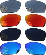 [Acefrog] 1.8MM Polarized Replacement Lenses for Oakley Conductor 8 OO4107 Sunglasses, Upgraded Material, Polycarbonate 4 Pairs Pitch Black + Star Silver + Winter Sky + Jaffa Orange