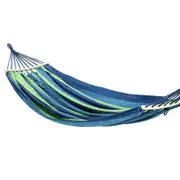 Double Hanging Hammock Outdoor Garden Travel Beach Swinging Bed Camping Blue&Green