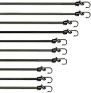 Pluvios - Assorted Sizes - Bungee Cords with Hooks Heavy Duty Outdoor - Multi-Pack of 10 - Multi-Purpose Elastic Bungee Straps for Luggage Straps, Camping - Weatherproof & UV Resistant
