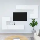 Wall Mount TV Cabinet Entertainment Unit Stand Storage Drawers Shelf Wood White