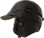 [TOP-EX] Winter Waterproof Trapper Hat, Aviator Pilot Cap with Windproof Ear Flaps - Warm Fleece Lined Peaked Cap for Cold & Wet Outdoor Activities 55-66cm