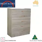 Australiana collection – Tallboy 5 Drawer chest Fully Constructed sonoma oak